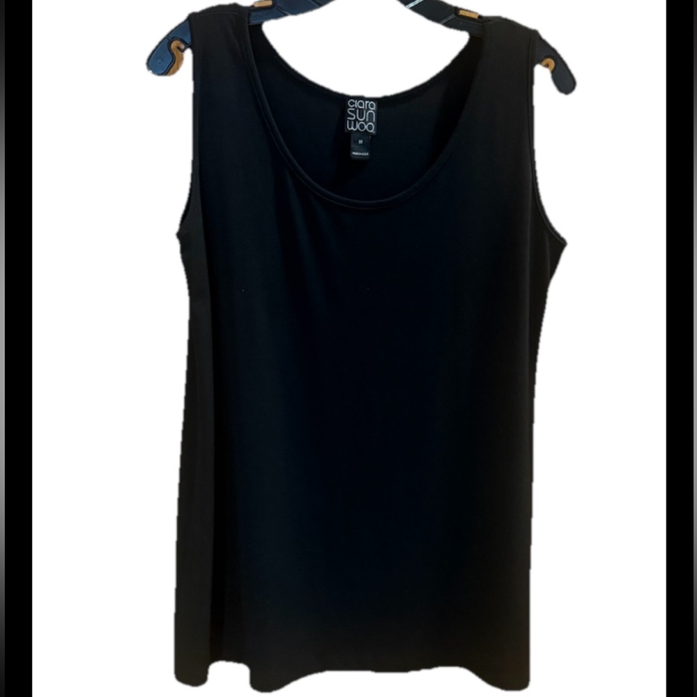 Clara Sun Woo Black Tank Top Tunic Size Medium